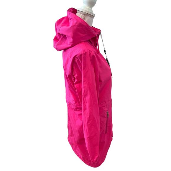 Pajar Essen Longline Packable Raincoat Removable Hood Pink Glo M - Picture 7 of 15